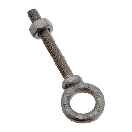 National Hardware Eye Bolt With Shoulder, 5/16", 2-1/4 in Shank, 0.630 in ID, Steel, Galvanized N245-100